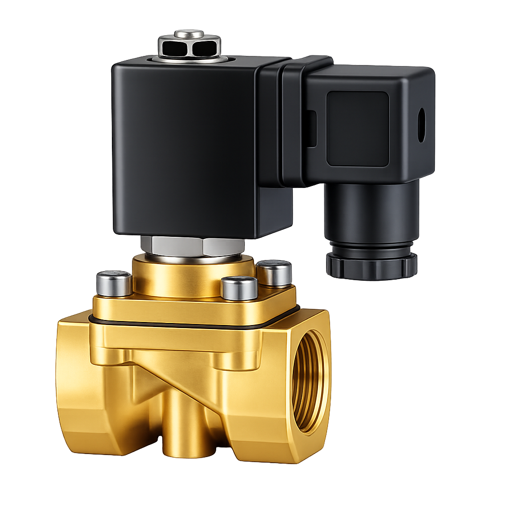 2/2-Way Brass Solenoid Valve – 1″, 110V, Normally Closed