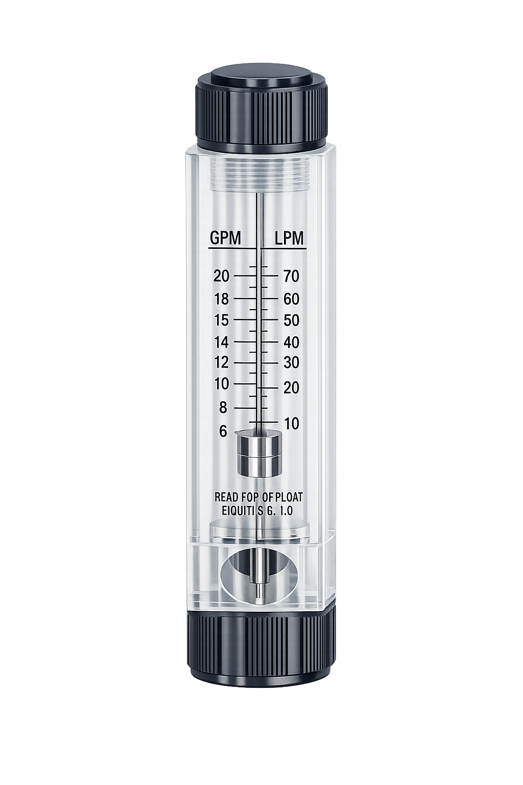 Square-Body Inline Flow Meter – 1–10 GPM / 5–35 LPM, 1″ NPT