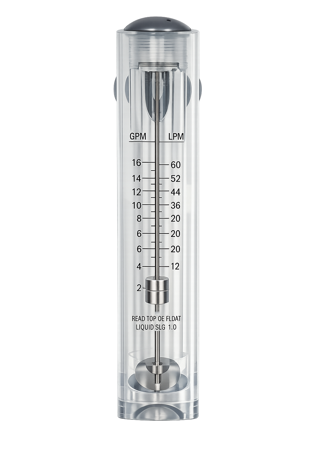 Panel-Mount Flow Meter – 2–16 GPM / 4–60 LPM, 1″ MNPT