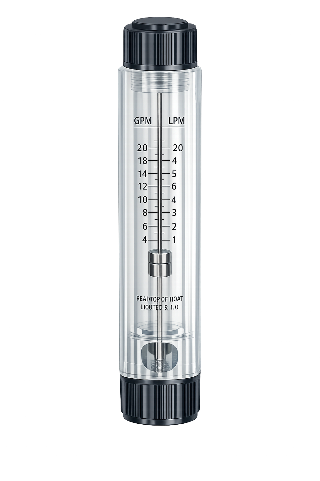 Square-Body Inline Flow Meter – 2–20 GPM / 10–70 LPM, 1″ FNPT