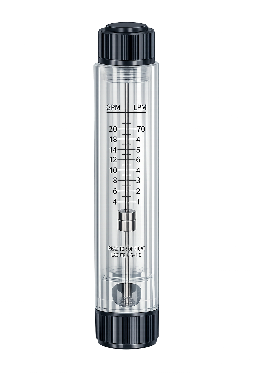 Square-Body Inline Flow Meter – 8–80 GPM / 30–300 LPM, 1.5″ FNPT